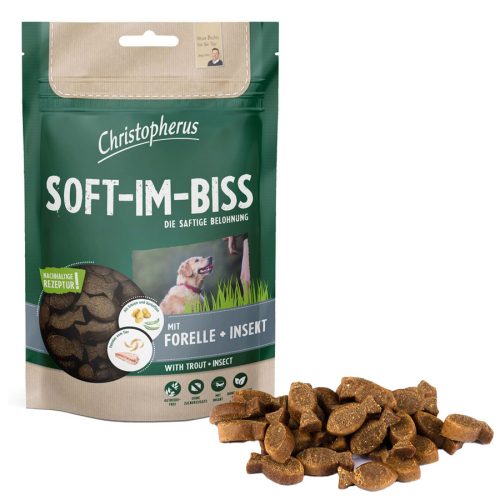 Christopherus Pisztráng és Rovarfehérje Soft-Im-Biss Jutalomfalat - 125gr